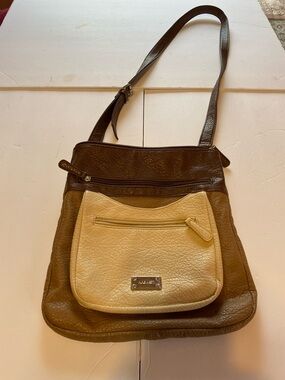 Nine West Brown and Cream Two-Tone Shoulder Bag